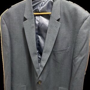 Chaps Ralph Lauren Blue Plaid 2-Button Jacket Size 54